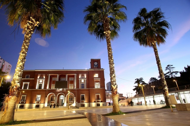 The historic Durrës Municipality Building (Bashkia Durrës) located in the city centre, featured in our Durrës City Guide.