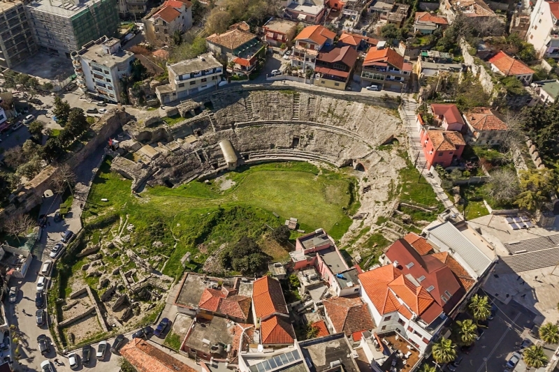 The Roman Amphitheatre of Durrës, Albania, one of the city's most important archaeological landmarks, featured in our Durrës City Guide.