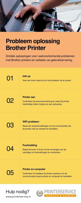 Probleem oplossing Brother Printer Infographic van Printerservice