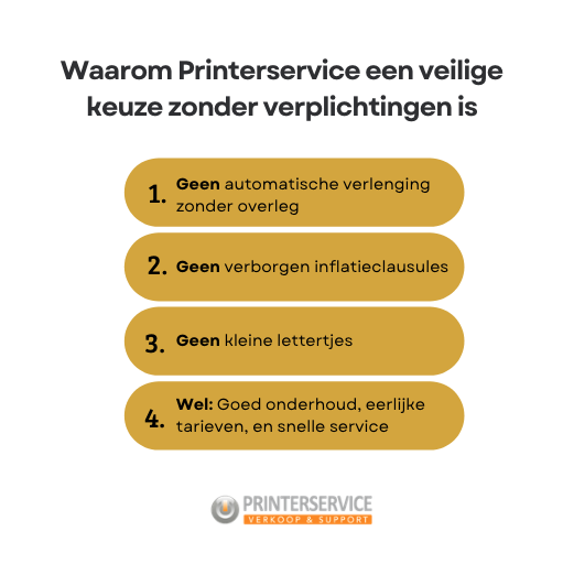 Printer onderhoudscontract? Onderhoudscontract bij Printerservice niet nodig