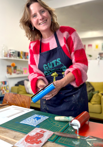 Portret met inktroller