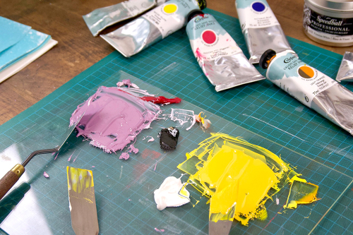 Drukinkt Inktplaat en tubes inkt