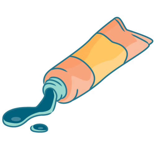 Illustratie van tube inkt voor linosnede
