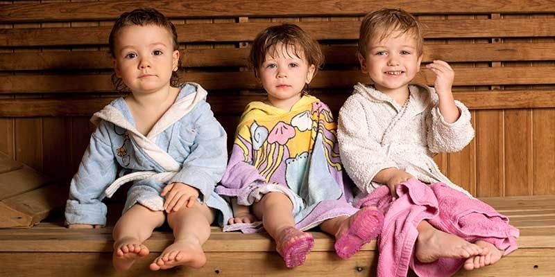Kinderen in de sauna