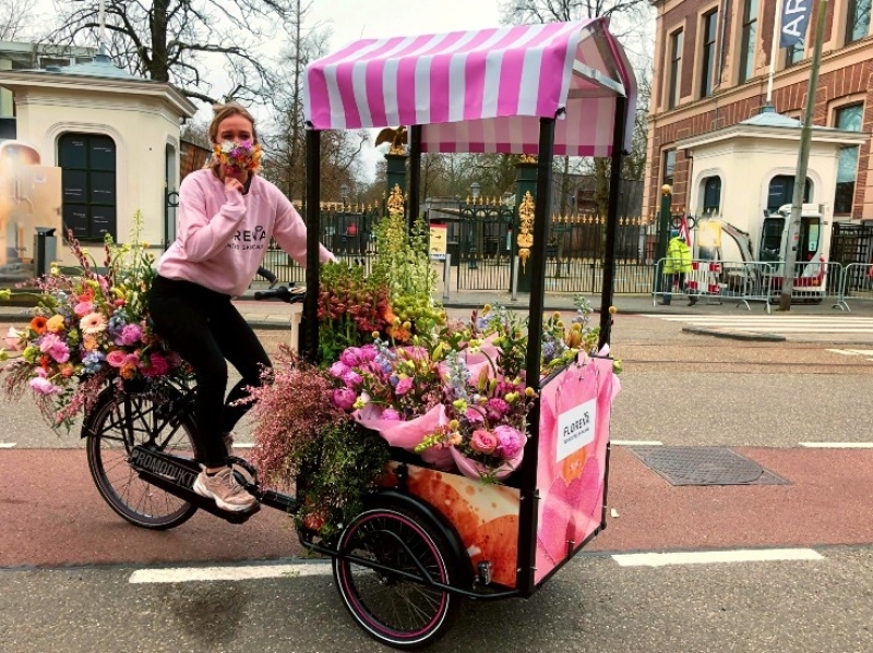 florena reclame bakfiets Amsterdam influencertour