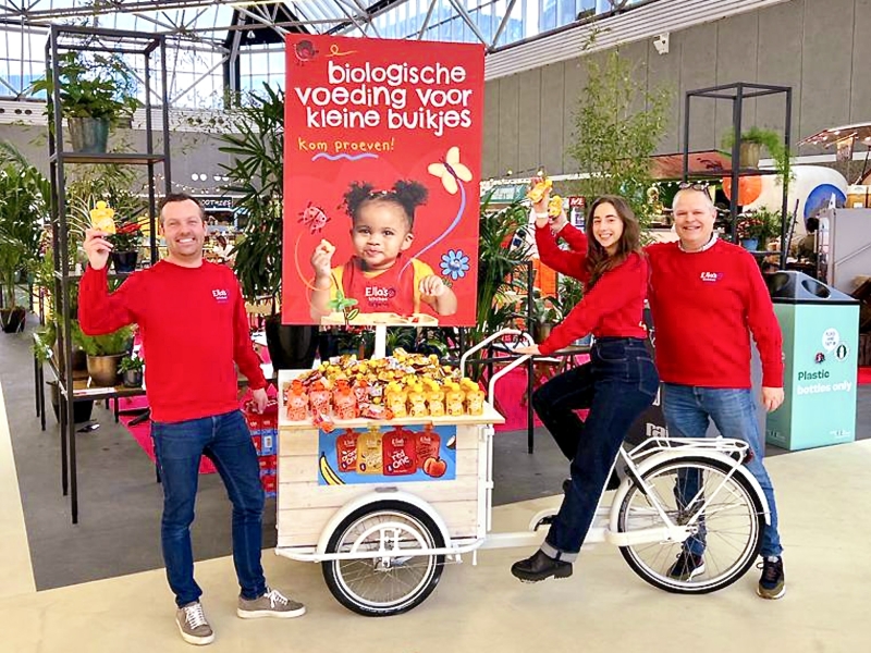 Campsfood bakfiets beurs binnen een mobiele beursstand bakfiets