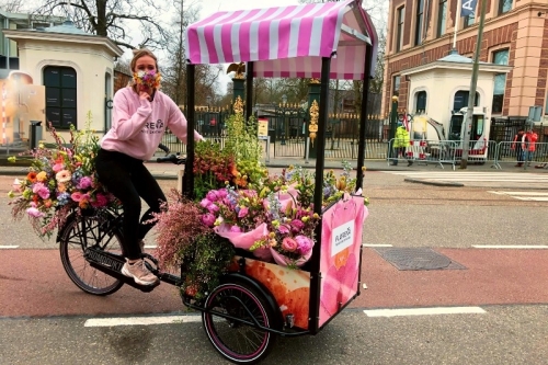 florena reclame bakfiets Amsterdam influencertour