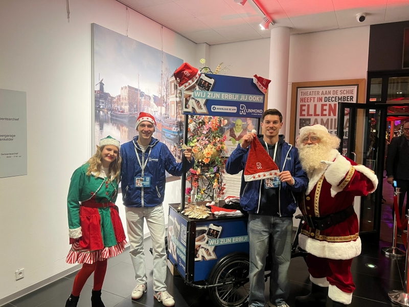 reclamebakfiets met kerstman