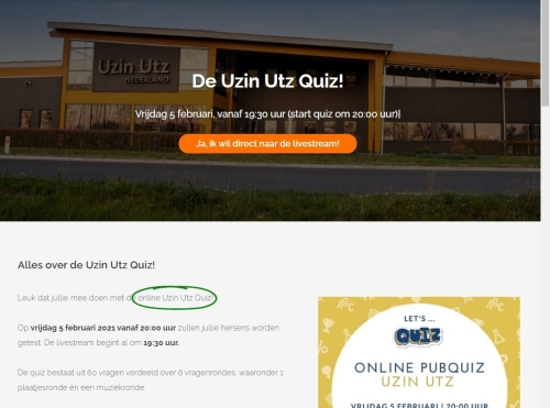 Online Pubquiz: een unieke webpagina voor alle deelnemers