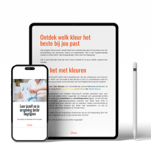 een mock up van gratis ebook over kleurrijke communicatie die klanten gratis kunnen downloaden