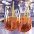 Two drinks with pasta straws