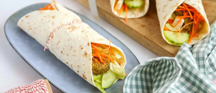 Super snelle én makkelijke falafel wraps met feta