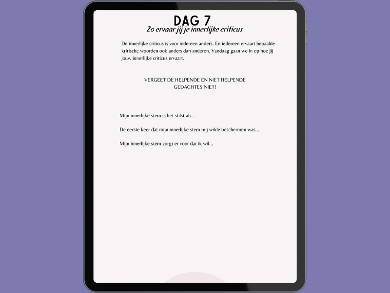 dagboek negatieve zelfpraat ombuigen dag 7