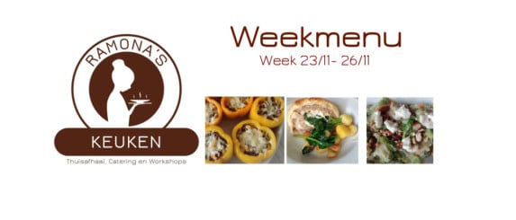 Weekmenu 23 nov - 26 nov 2020