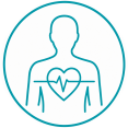 Minimalist gezondheidspictogram met hartlijn| Regressiepraktijk Den Haag Icoon gezondheidspictogram met hartlijn| bij angst | Regressiepraktijk Den Haag