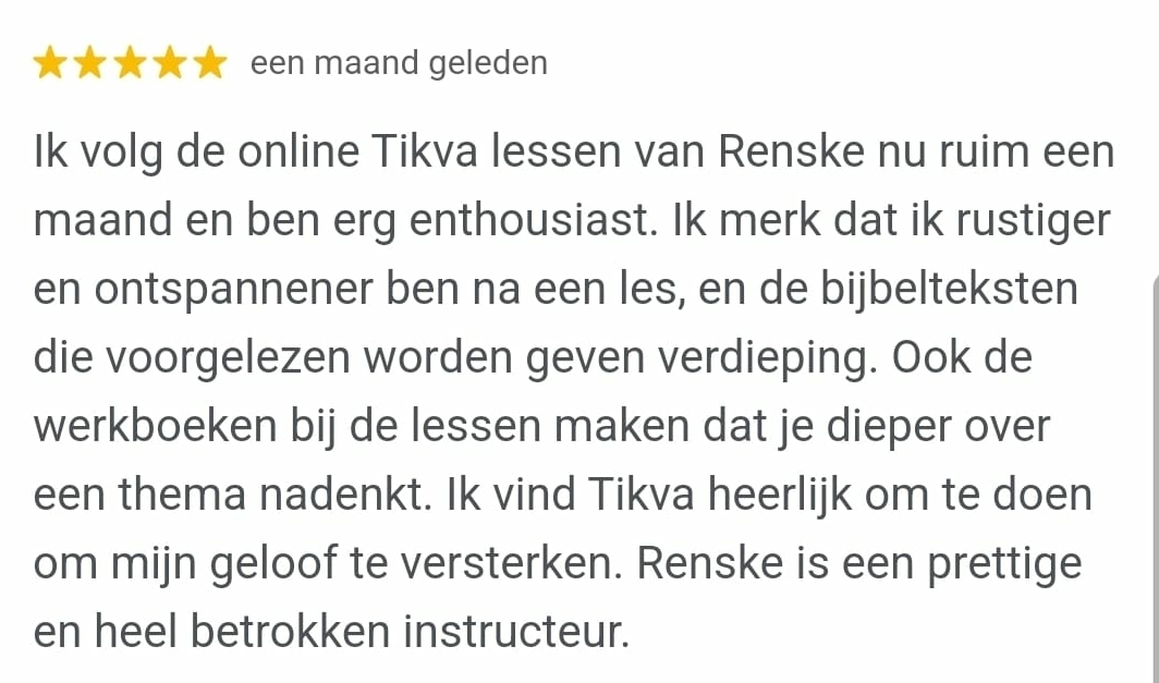 Testimonial - Tikva met Renske Feenstra