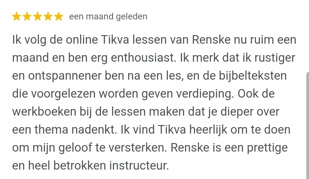 Testimonial - Tikva met Renske Feenstra