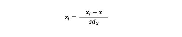 How to standardise the scores to a standard normal distribution