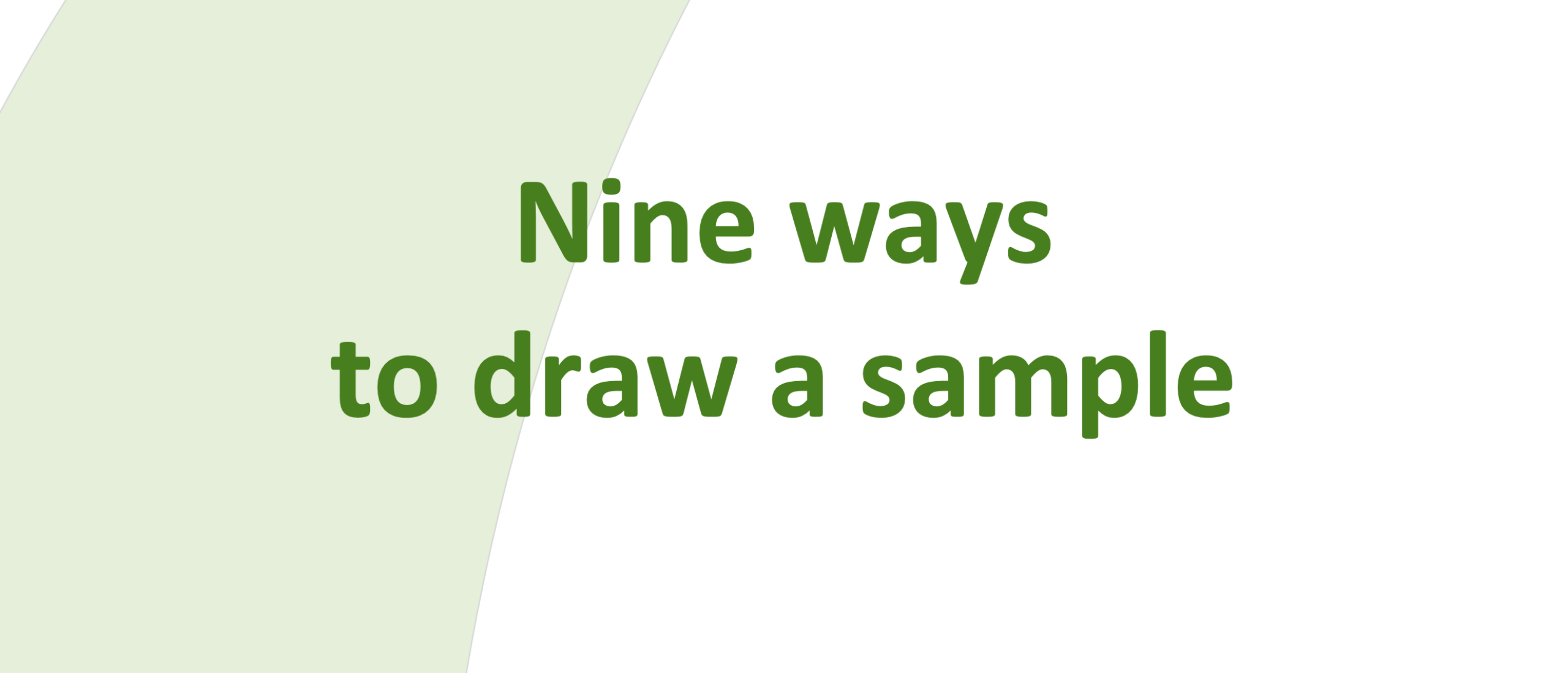 Manual Nine ways to draw a sample