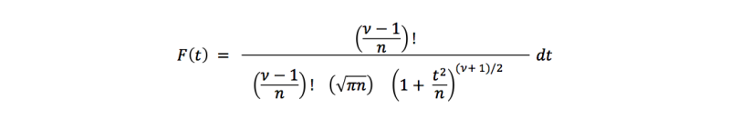 t-distribution - formula