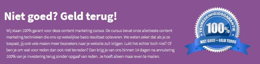 content marketing cursus review - garantie-min