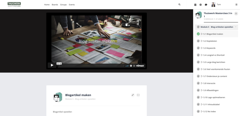 Thuiswerk Masterclass Hoger in google