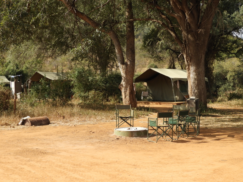 Kamp bij de Nyala Trail