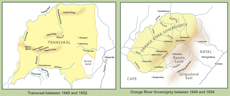 Transvaal en Oranje Vrijstaat 1854