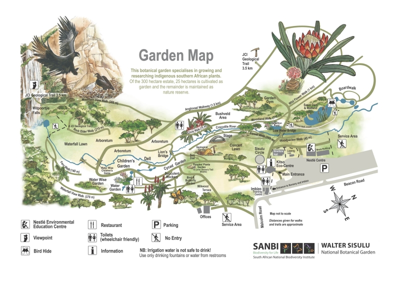 Walter Sisulu Botanical Garden kaart