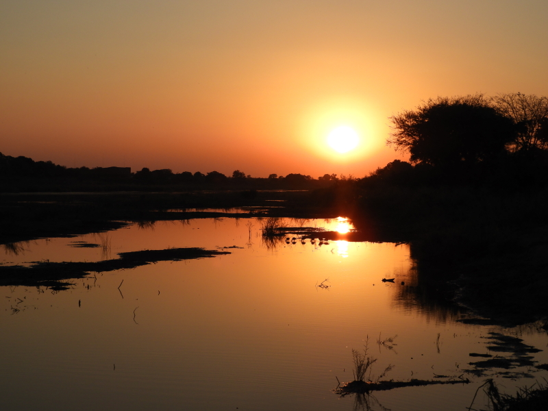 zonsondergang Sabie River Kruger NP