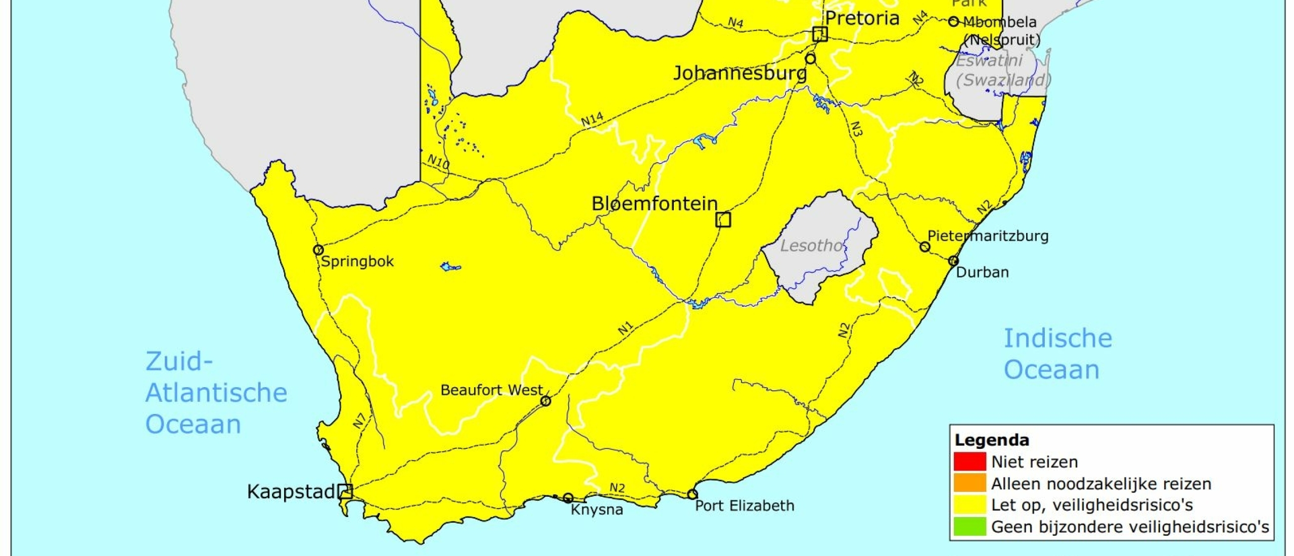 Corona - Zuid-Afrika naar geel