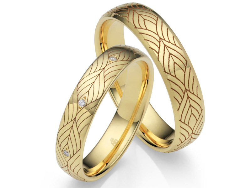 Gouden trouwringen art deco Rauschmayer