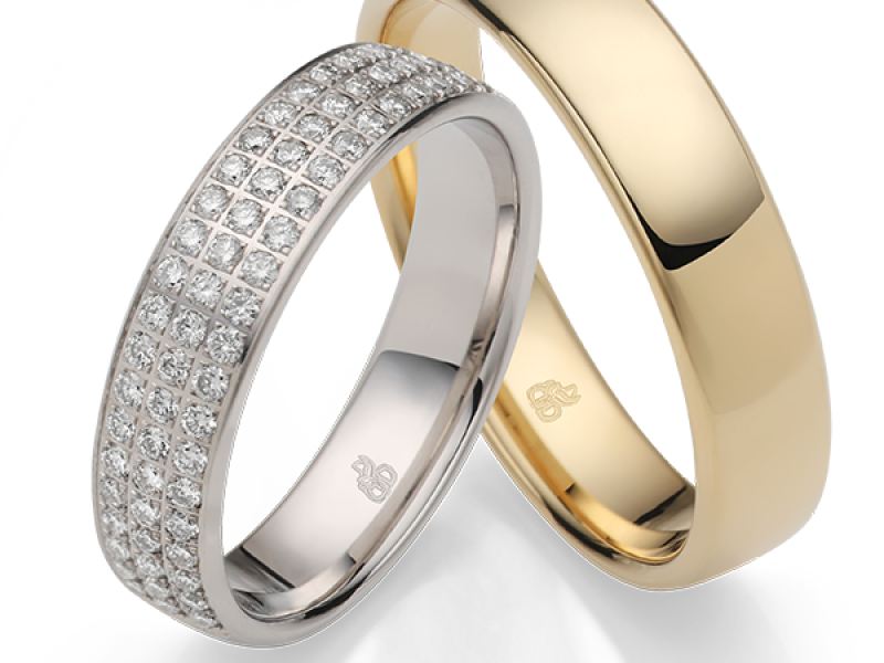 Diamanten trouwring witgoud van rauschmayer