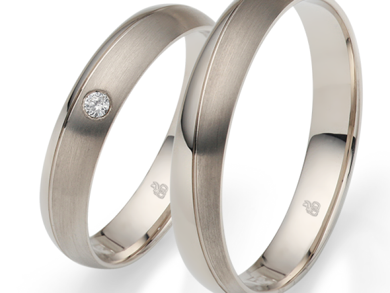 Platina trouwringen met diamant rauschmayer
