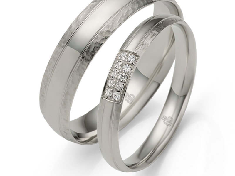 platinum trouwring met diamant