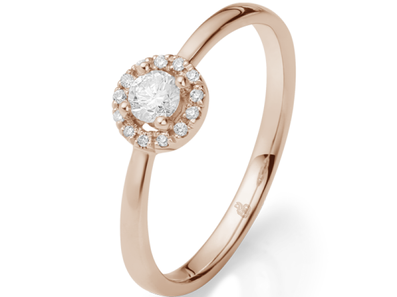 rose verlovingsring halo met diamant Rauschmayer