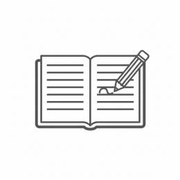 Icoon van een potlood en schrift, symbool voor bijles en persoonlijke begeleiding van leerlingen in de basisschool en onderbouw.