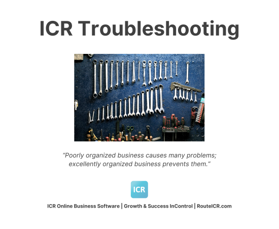 ICR Troubleshooting for Organizations powered by ICR Online Business Software