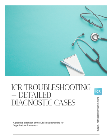 Cover e-book - ICR Troubleshooting — Detailed Diagnostic Cases - A practical extension of the ICR Troubleshooting for Organizations framework.