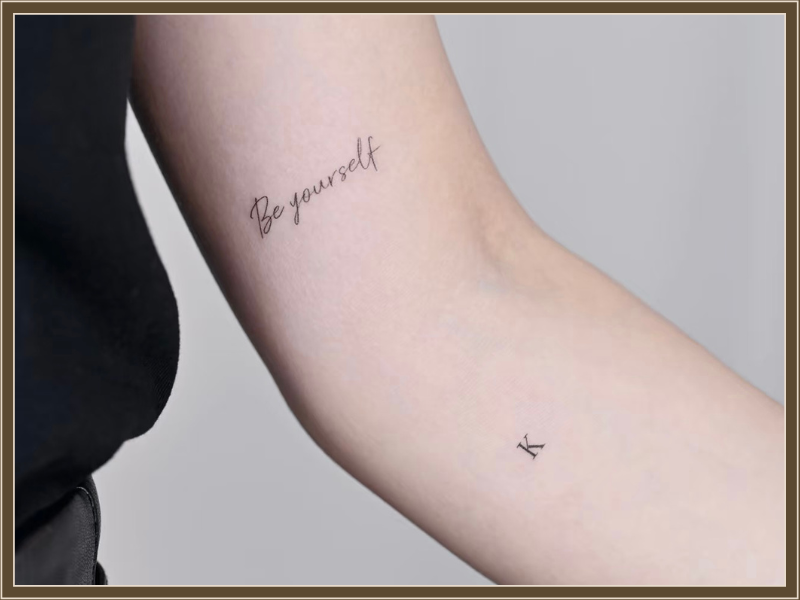 be yourself fine line tattoo