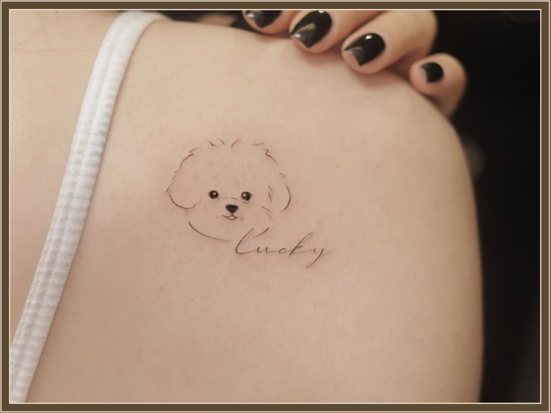 dog tattoo shoulder