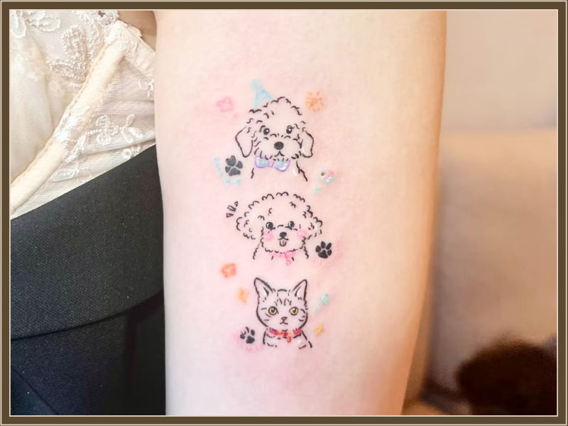 pets tattoo in color