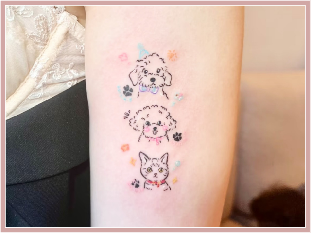 pets tattoo in color