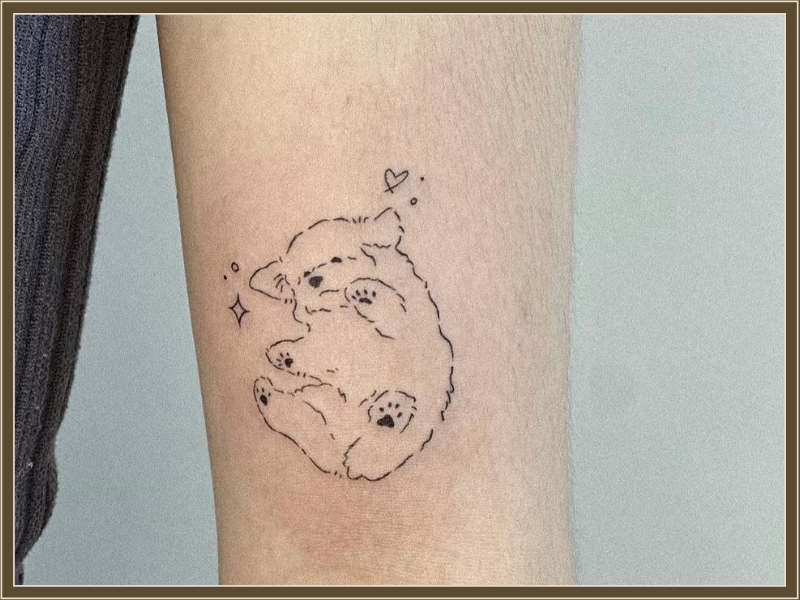 fluffy dog tattoo