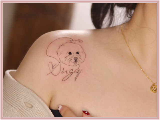 tattoo dog on shoulder