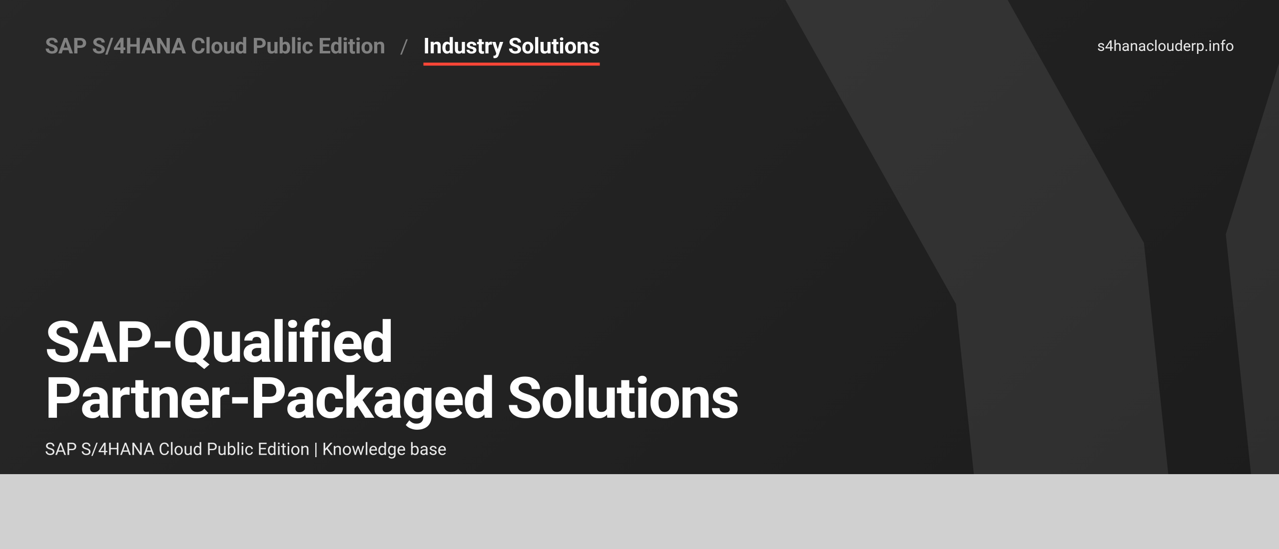SAP-Qualified Partner-Packaged Solutions