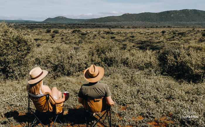 Bush ontbijt in de open savanne tijdens een safari in Samburu en Buffalo Springs in Kenia