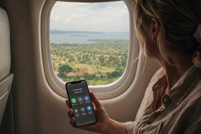 eSIM voor Oeganda gebruiken bij aankomst op Entebbe Airport