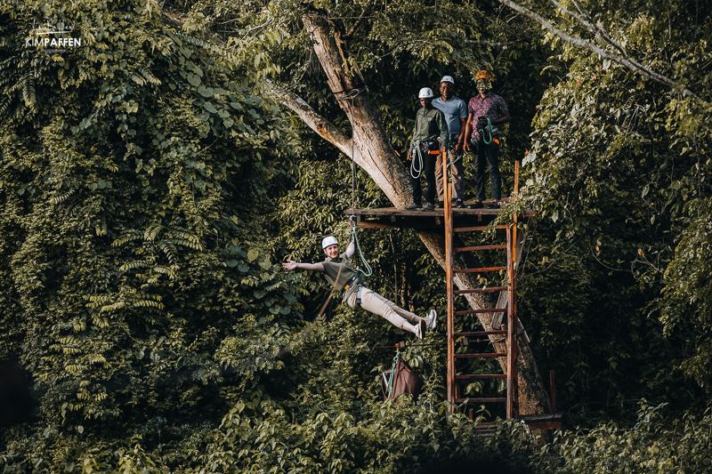Zipline avontuur bij Sambiya Lodge in Murchison Falls National Park