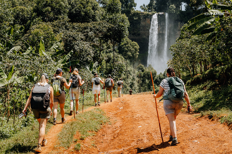 Sipi Falls aan de voet van Mount Elgon tijdens een rondreis door Oeganda